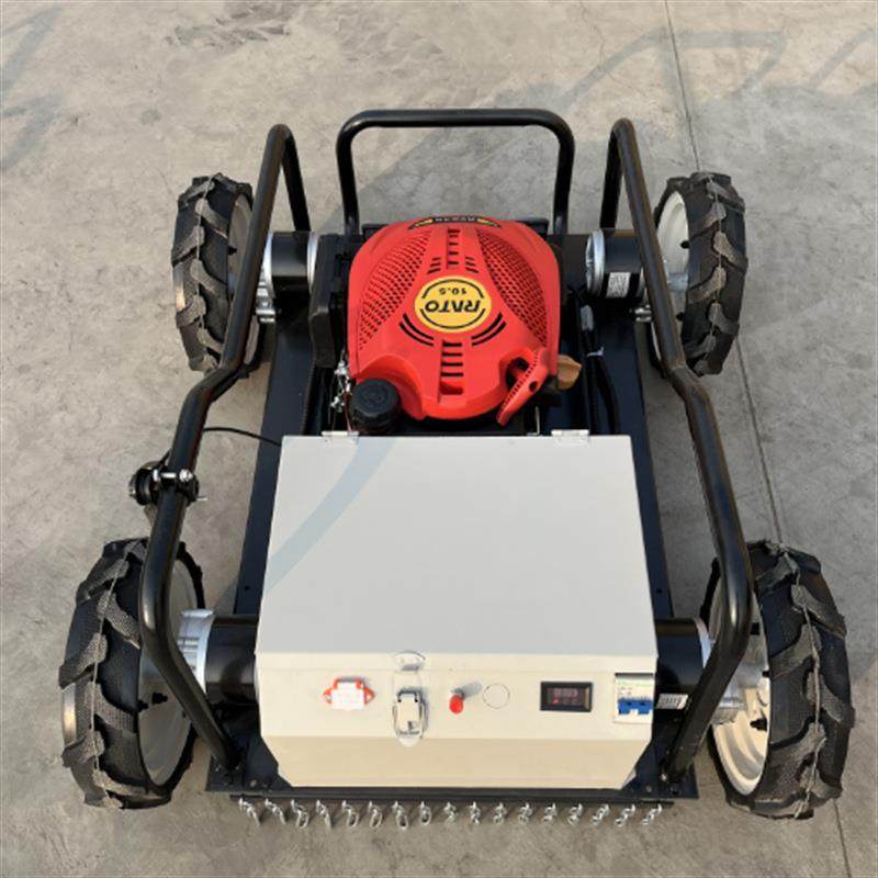 新款园林四轮轮履带遥控割式草XNM式机园园林草坪坡地碎草机除果