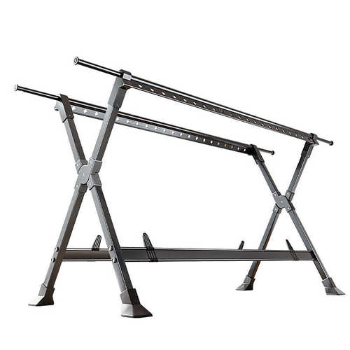 厂家批发晾衣架家用可折叠落地式晾晒被子架室内外双杆X型挂衣架