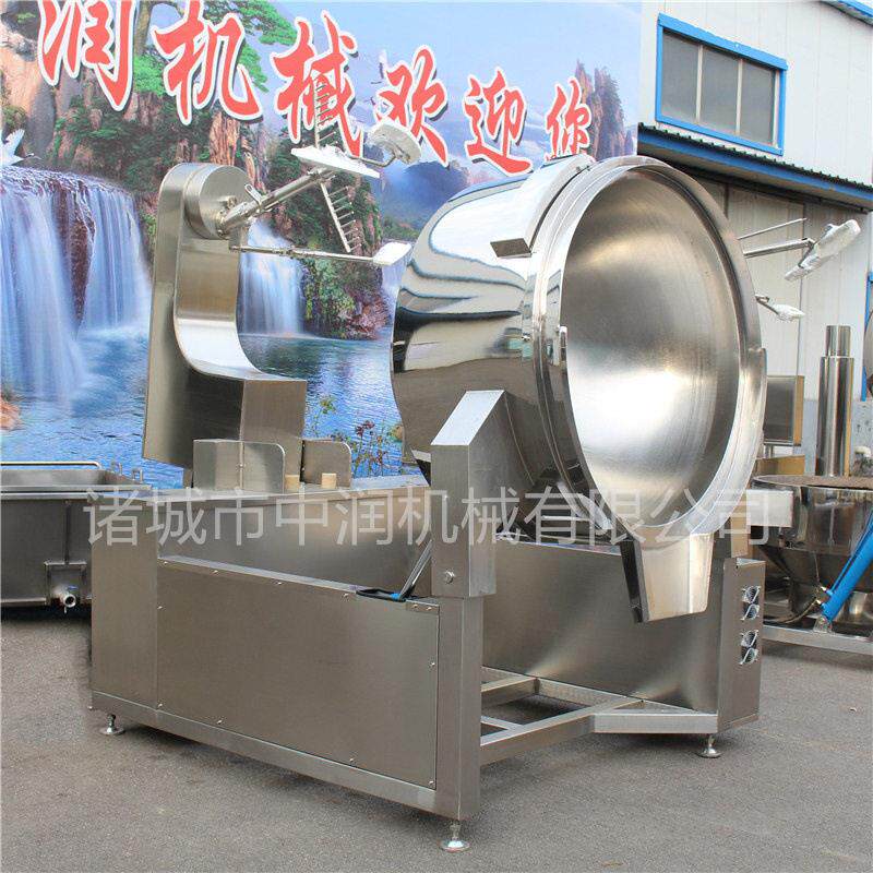 麻汁酱刮底搅拌机器 大容量酱料底料炒制设备 电磁加热自动炒酱锅