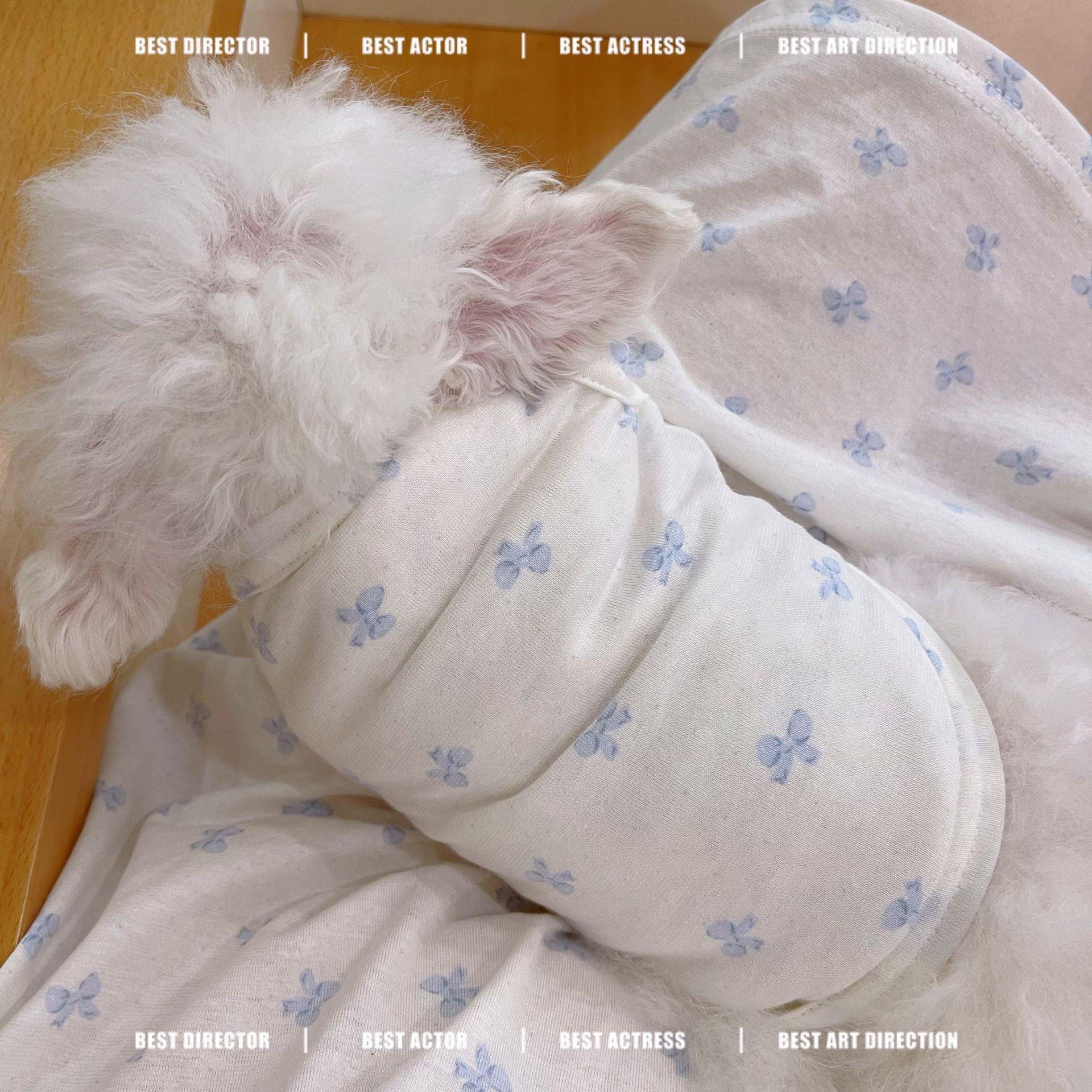 宠物衣服狗狗猫咪亲子装春夏薄款日韩棉家居睡衣裙泰迪比熊背心