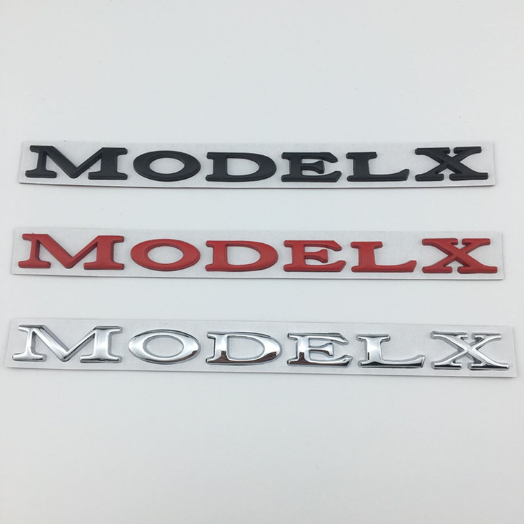 适用于特斯拉MODELX金属车标MODEL X改装英文字母尾门车贴后尾标