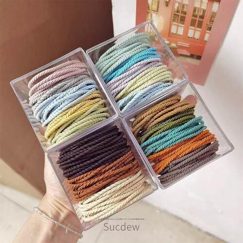 Korean-style macaron hair ties, high elasticity without sque