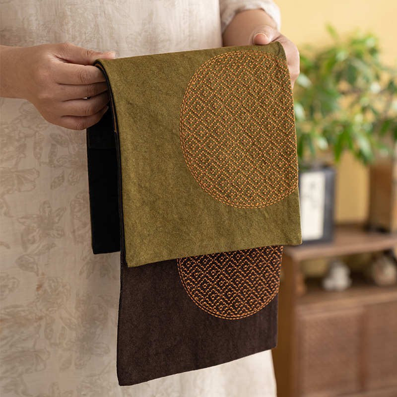 帆布彩印干泡茶席加厚复古壶垫桌布抹布茶道茶垫新中式小长方