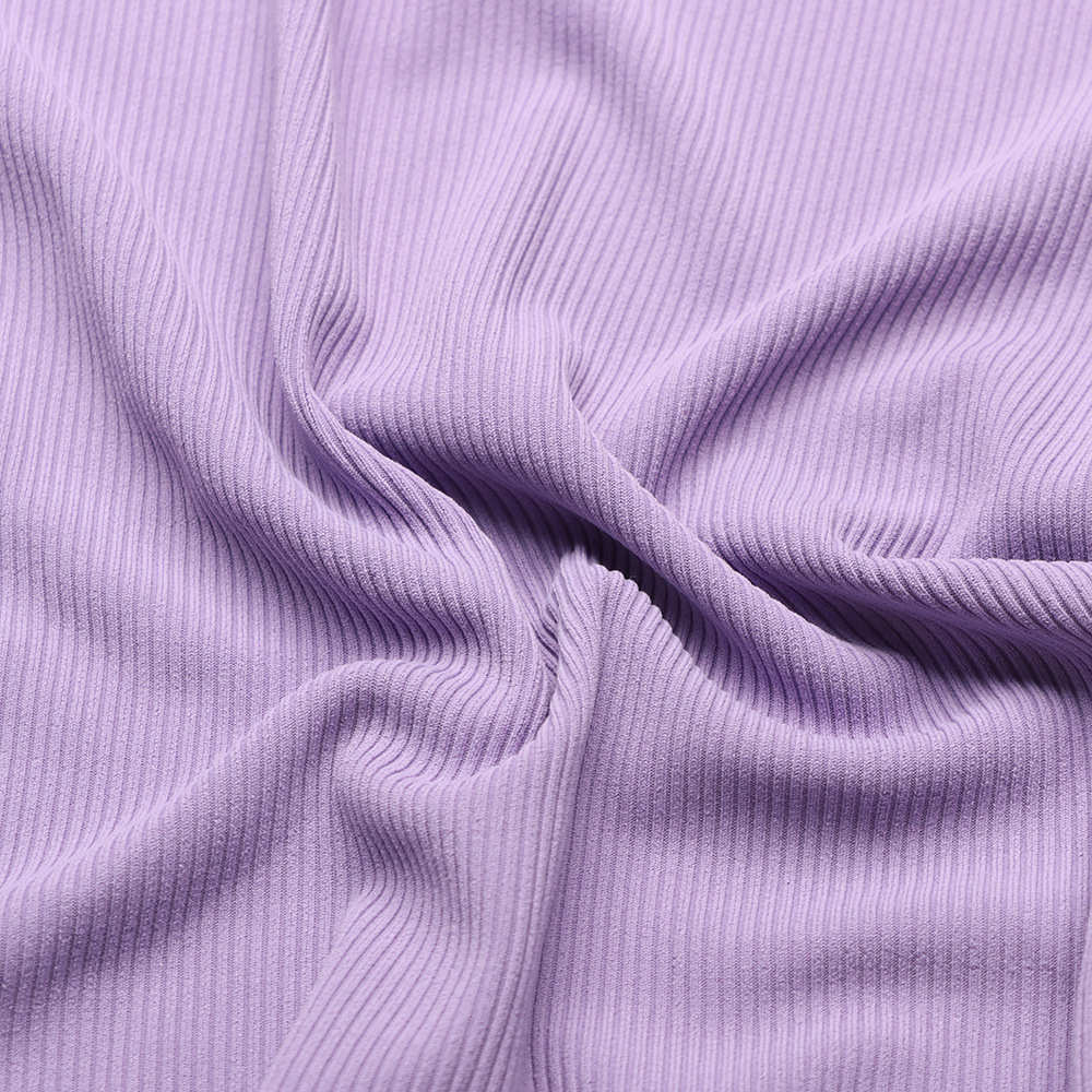 现货仿棉涤氨弹力2*2罗纹 针织面料 250G螺纹 童装上衣阔脚裤布料