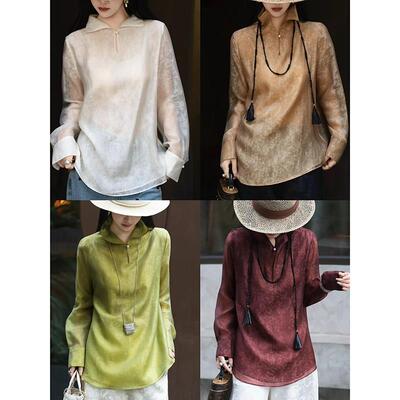 h领国cao好看！双层天丝雾感HSF风衬衫新中式内搭打底子衫飘逸遮