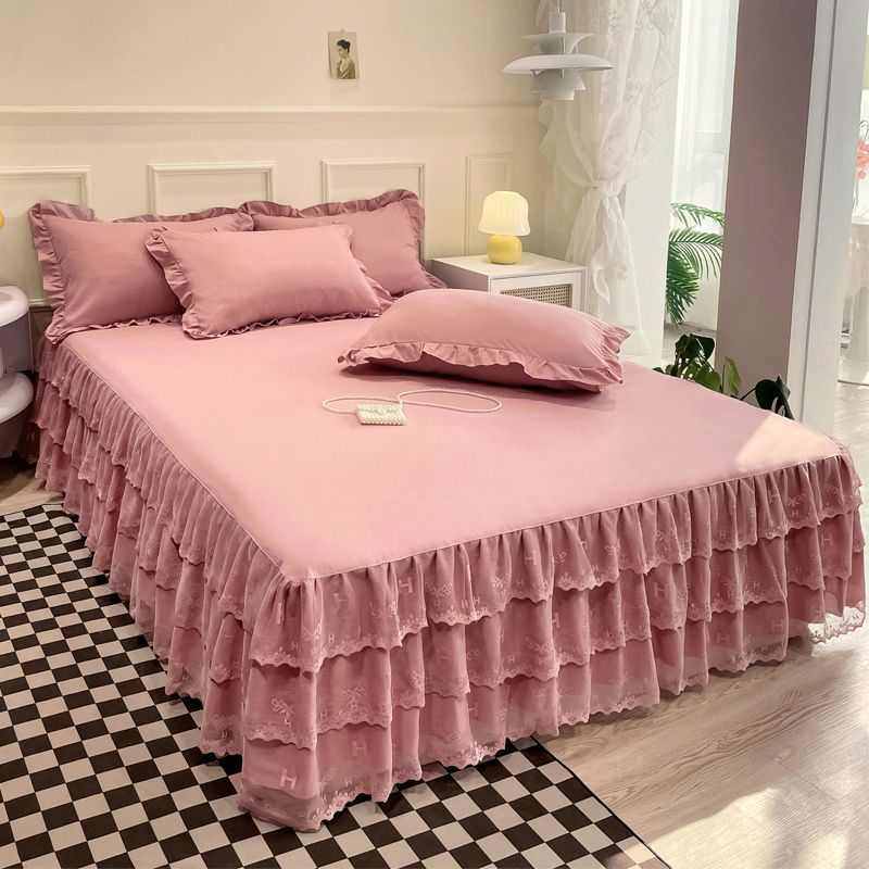 新款夏季床裙单件蕾丝花边床罩床裙式席梦思床垫防滑防尘床套,床上用品,床裙,淘宝优惠券,粉丝福利购,淘宝优惠卷