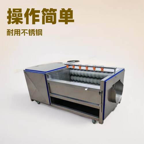 土豆去皮机毛辊清洗设备全自动红薯萝卜清洗脱皮一体机喷淋多功能