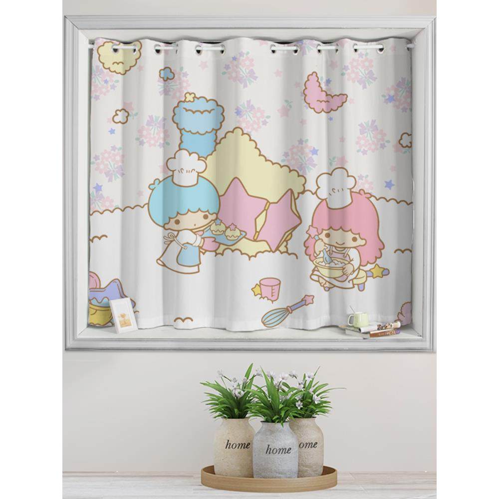 成品全遮光短帘粗麻双子星可爱风打孔款窗帘布儿童房阳台飘窗半帘,居家布艺,成品窗帘,淘宝优惠券,粉丝福利购,淘宝优惠卷