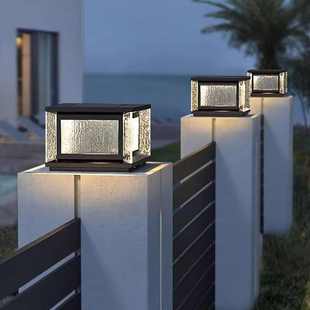 柱子门柱室外防水头灯太阳能户外花园灯灯灯庭院大门口围墙入户柱
