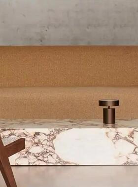 式意CDU轻奢天然代大理石白色花纹别墅餐台厅面高端奢石简约现岛