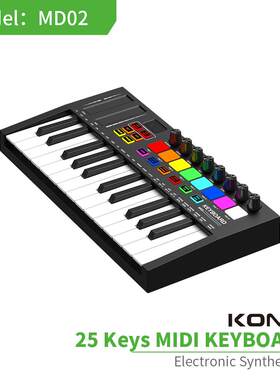 M编D025键MI2DI键盘专业电音迷MD02迪控击制器智能便携曲打垫