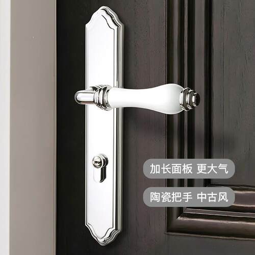 BAGB金色小天使门锁法式欧式轻奢双开门静音磁吸门锁卧室陶瓷门锁