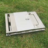 不锈钢折叠烧烤炉方形便携固定柴火炉烧烤架野餐炉取暖炉篝火炉