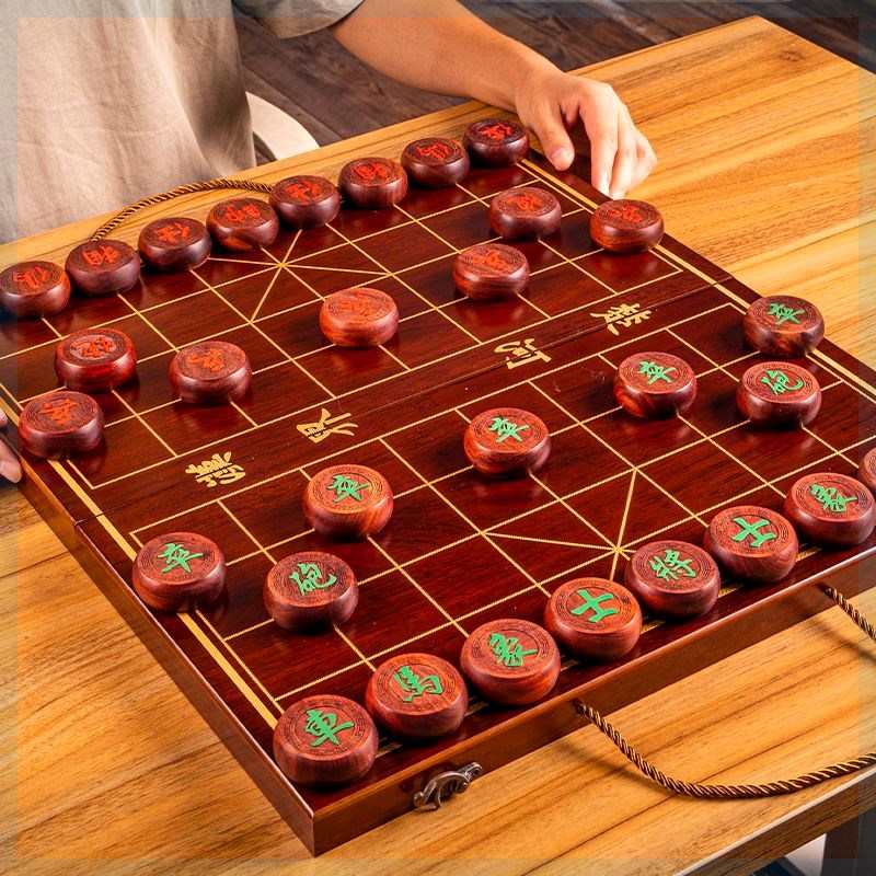 象棋红木中国象棋高档实木带木质棋盘学生成人大号红花梨像棋套装