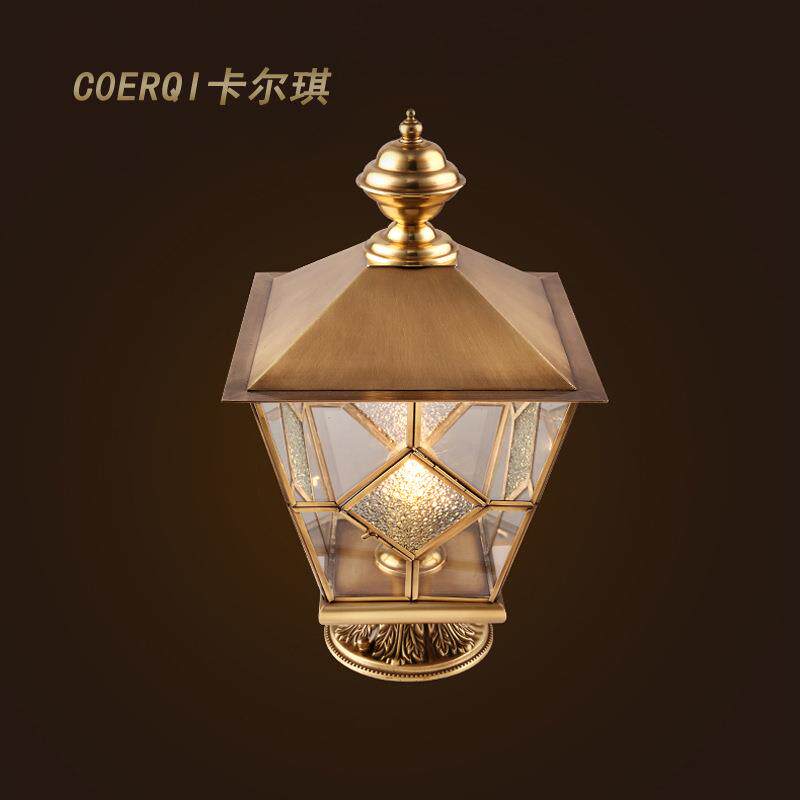 欧式铜墙头灯饰柱头灯户外围墙灯复古灯 防水大门灯全铜灯具