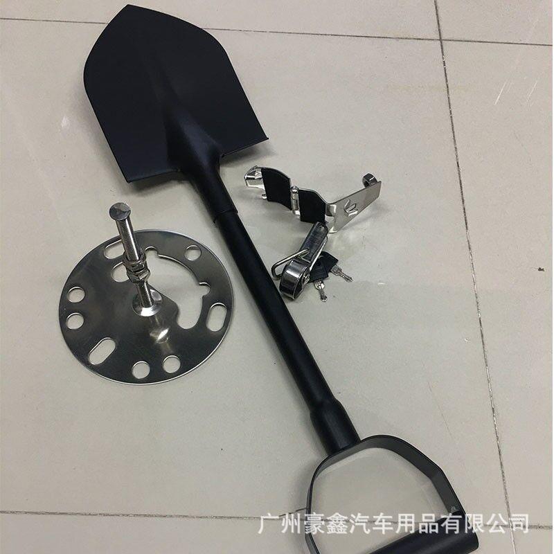 汽车后备胎铲子越野车后备胎罩铁锹不锈钢锹自救工兵铲黑色多功能