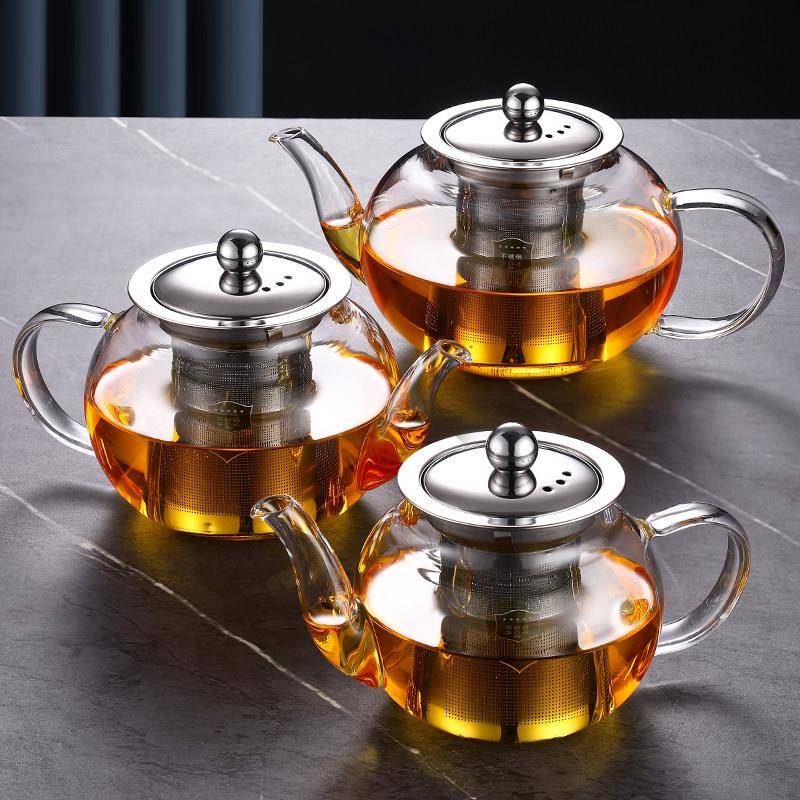 加厚耐热玻璃煮茶家用泡茶器透明带把茶杯红茶花茶壶功夫茶具套组