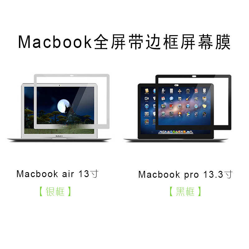 适用苹果笔记本电脑屏幕贴膜Macbook Air保护膜Pro16 13.3边框膜