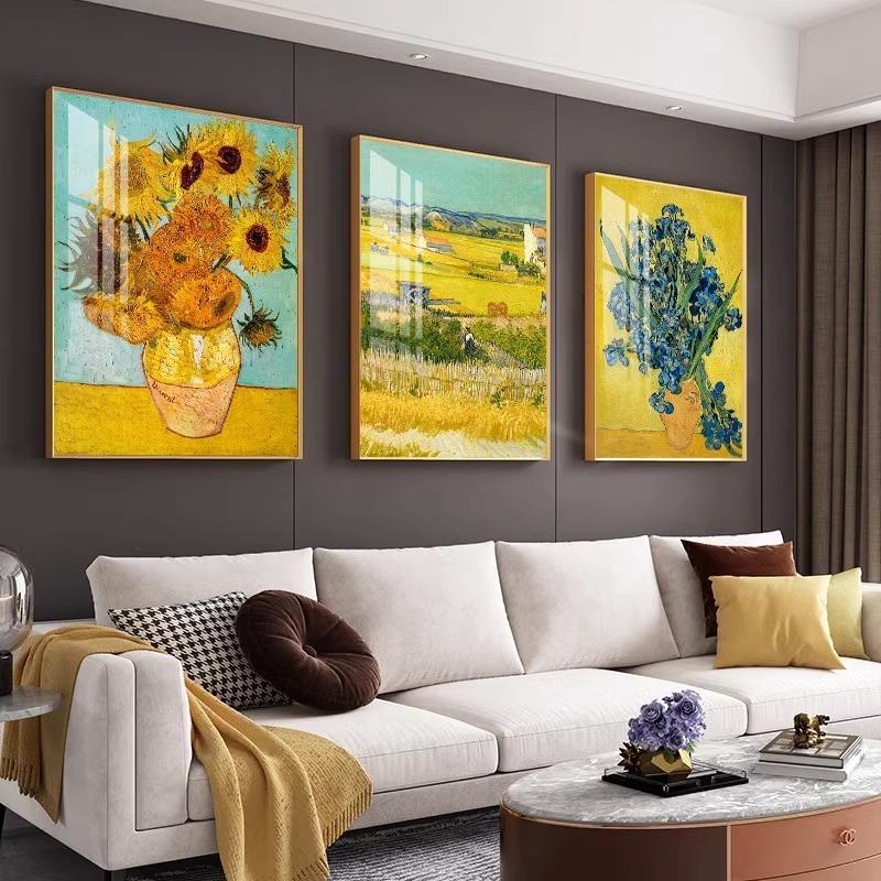 艺术抽象客厅装饰画沙发壁画墙画卧室房间床头梵高星空向日葵挂画