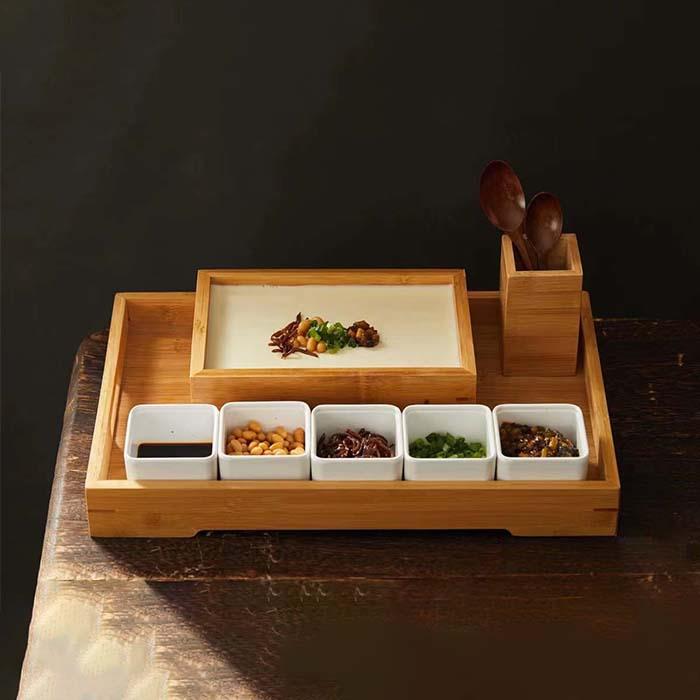 创意竹木制豆腐盒豆腐模具异形个性餐具压豆腐盒子豆腐花调料套装