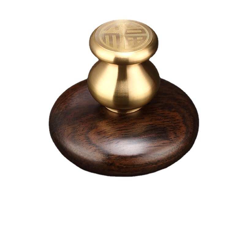 铜木盖置家用壶盖盖托高档实木茶具配件茶壶盖玻璃壶盖摆件