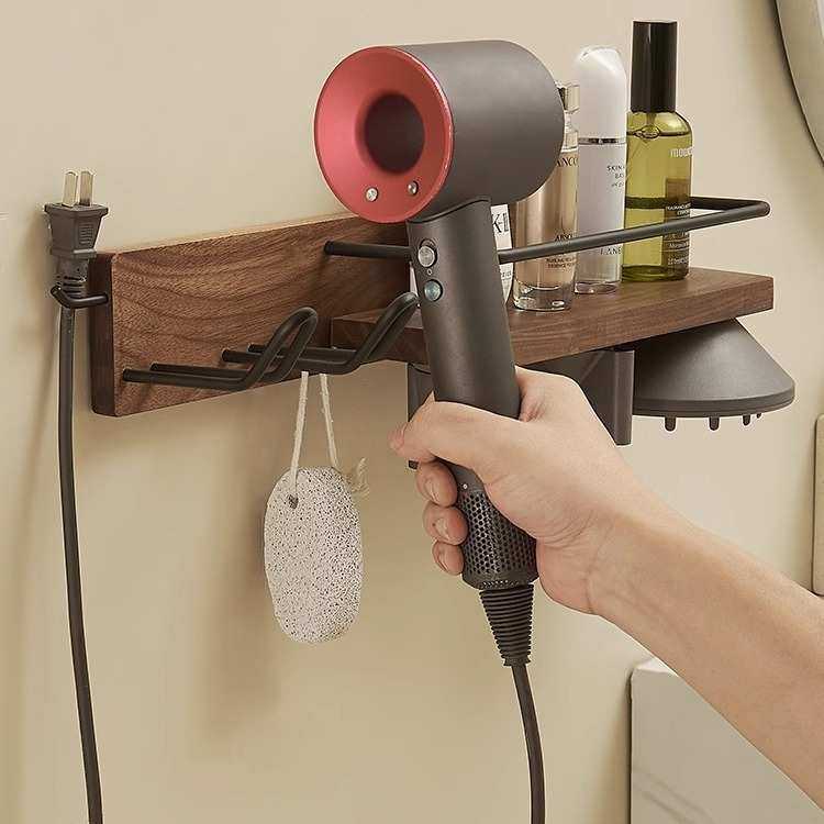 黑胡桃木吹风机支架电风筒置物架牙刷漱口杯收纳架带磁吸太空铝,家庭/个人清洁工具,吹风机置物架,淘宝优惠券,粉丝福利购,淘宝优惠卷