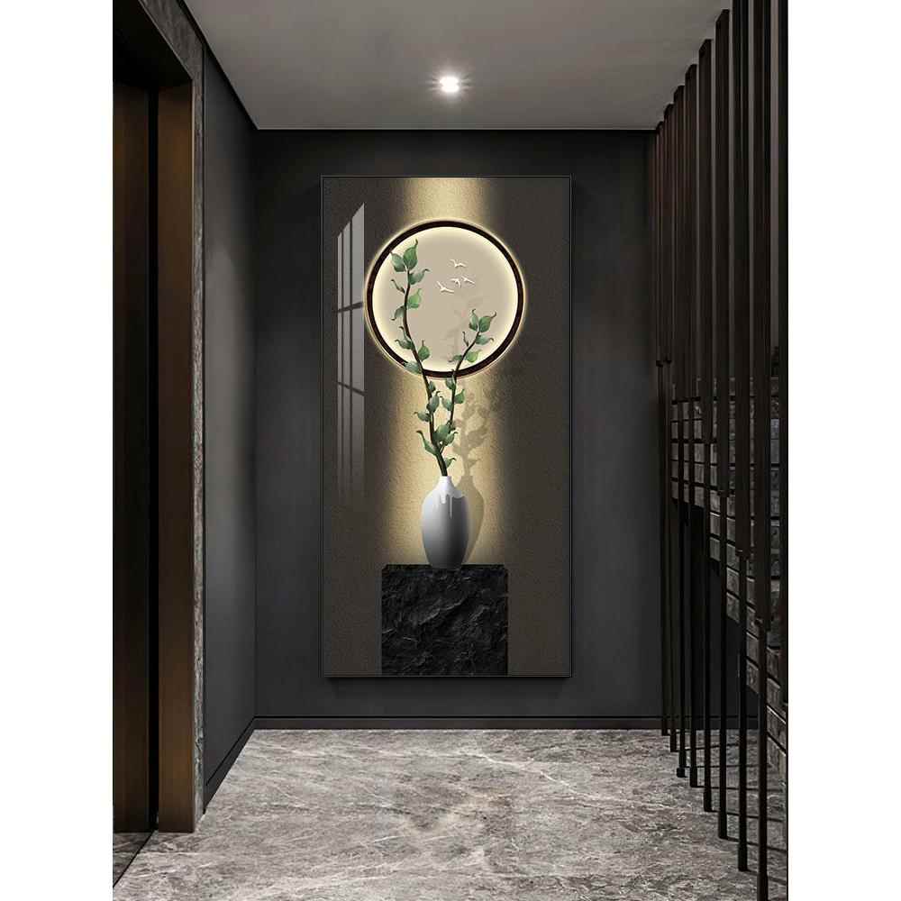 网红画酒走廊过道玄关装饰现代简店约画档高挂画壁日式肌理画图片