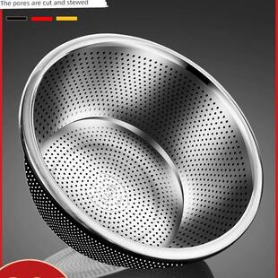 特厚304不锈钢盆子洗米筛淘米沥水篮家用厨房洗菜盆不锈漏盆商用