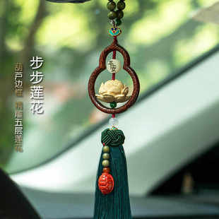 高档葫芦车内吊饰貔貅男女朱砂车载饰品 匠人桃木汽车挂件2025新款