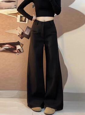 裤子女夏高级感超好看黑色西装裤女2026新款高腰垂感窄版微0505z