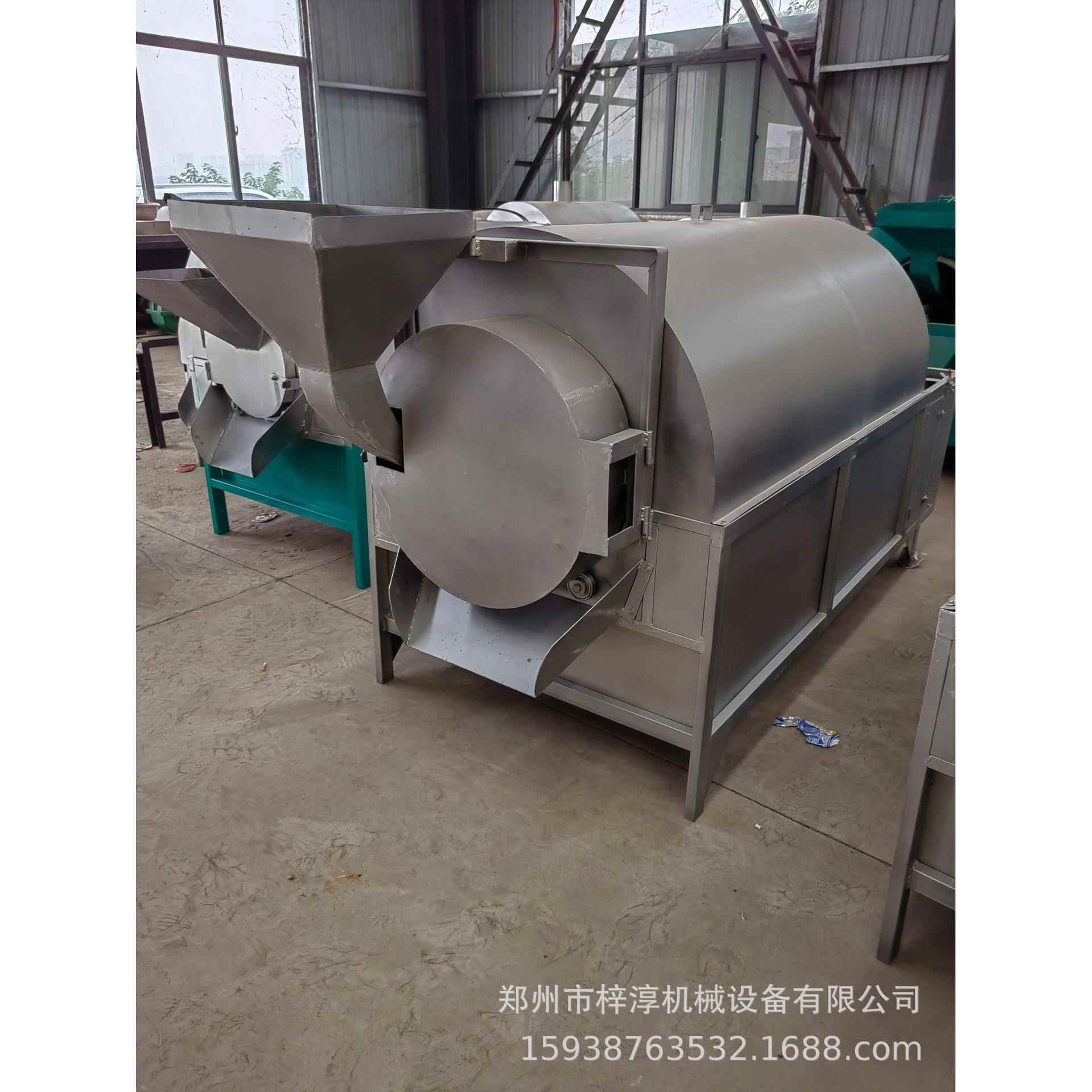 电加热青稞炒货机棉籽仁炒料机西藏青稞滚筒炒锅多功能青稞炒料机