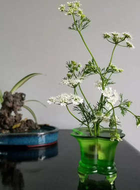 琉璃四叶草香插香座线香炉禅意家用茶道摆设装饰品迷你花盆水盂