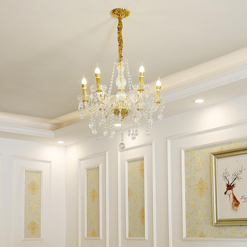 法式灯欧式K9金色水晶吊灯客厅灯大气餐厅灯卧室灯酒店工程婚庆