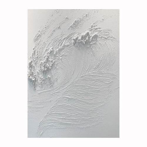 纯手绘油画现代简约抽象立体肌理画玄关走廊装饰画澎湃海浪壁画