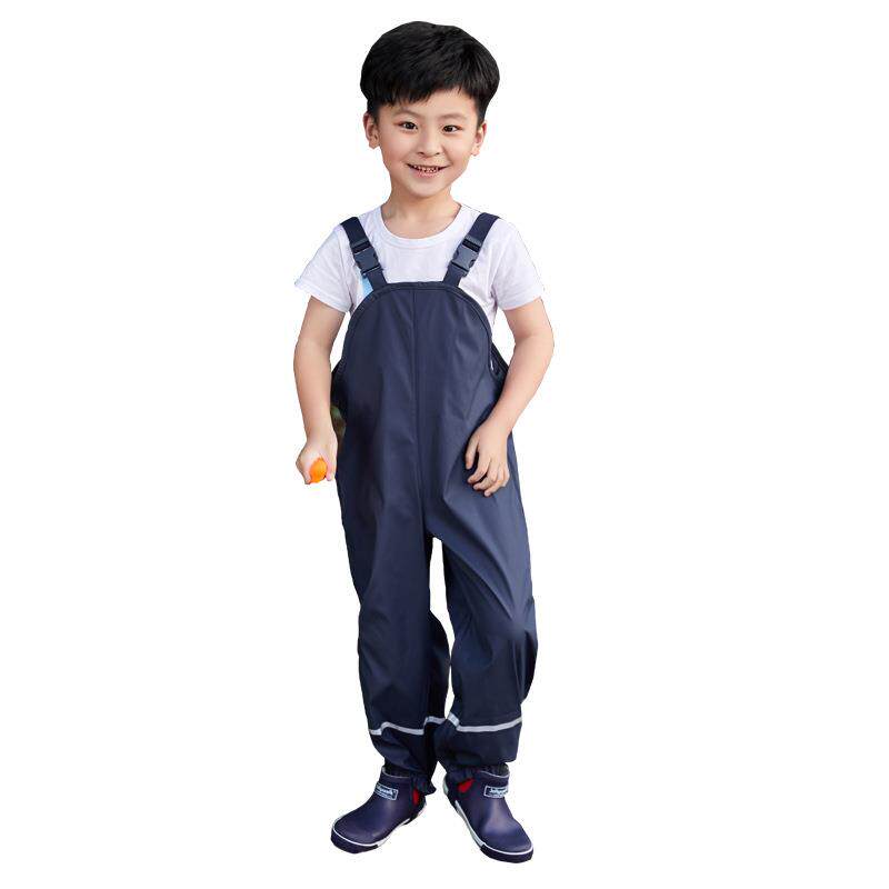 KE3C儿童雨裤单条连体背带防水春夏薄款学生幼儿园宝
