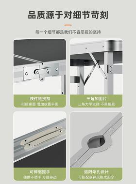 折叠桌易摆摊长方便携式装修开叠工仪式可折桌子地摊简户GVU外餐