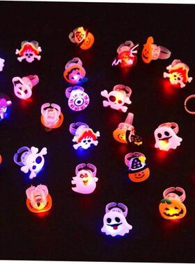 LED Light Halloween Ring Glowing Pumpkin Ghost Skull Rings