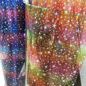 厂家直销彩虹渐变透明TPU膜 手袋箱包渐变面料批发 镭射星星TPU膜