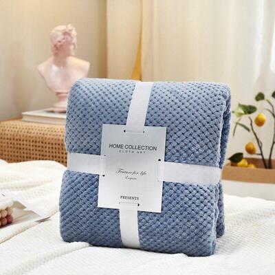 Plaid Bed Blankets Soft Warm Fluffy Throw Blanket Sofa ver C