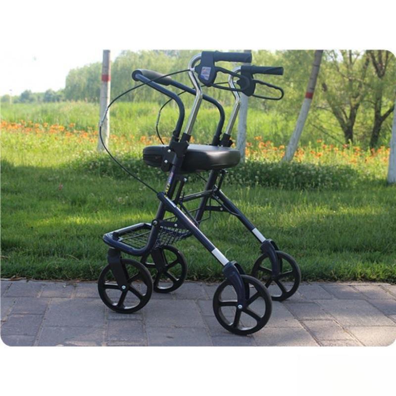 旅游推车老人可坐折代叠力助车椅子出zCFi7RhD行便式老年携手推车