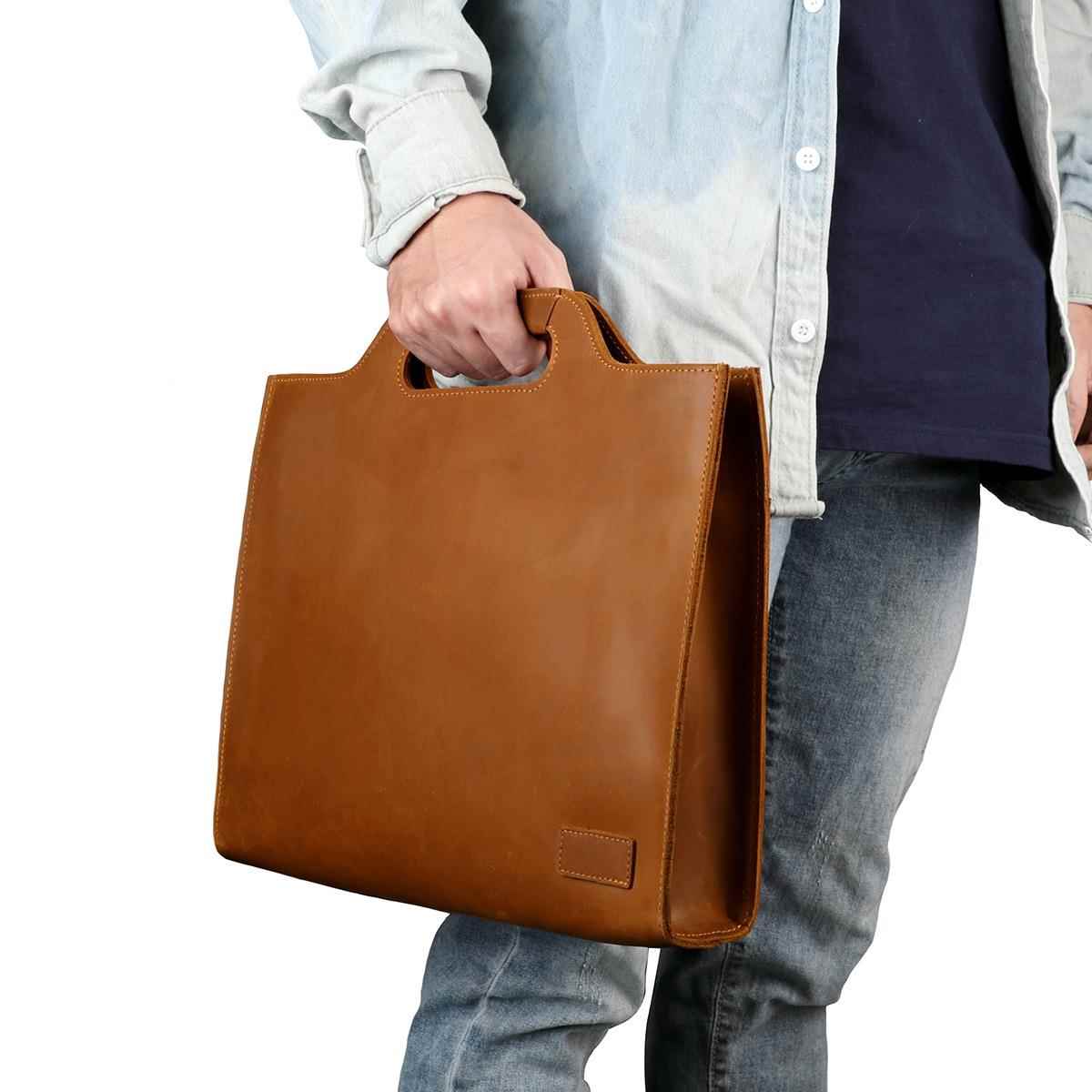 工厂直销疯马皮男包电脑包 男士单肩包头层牛皮手提包商务公文包