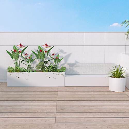 户外不锈钢花箱阳台种植箱广场商业街长方形花坛铁艺成品花槽