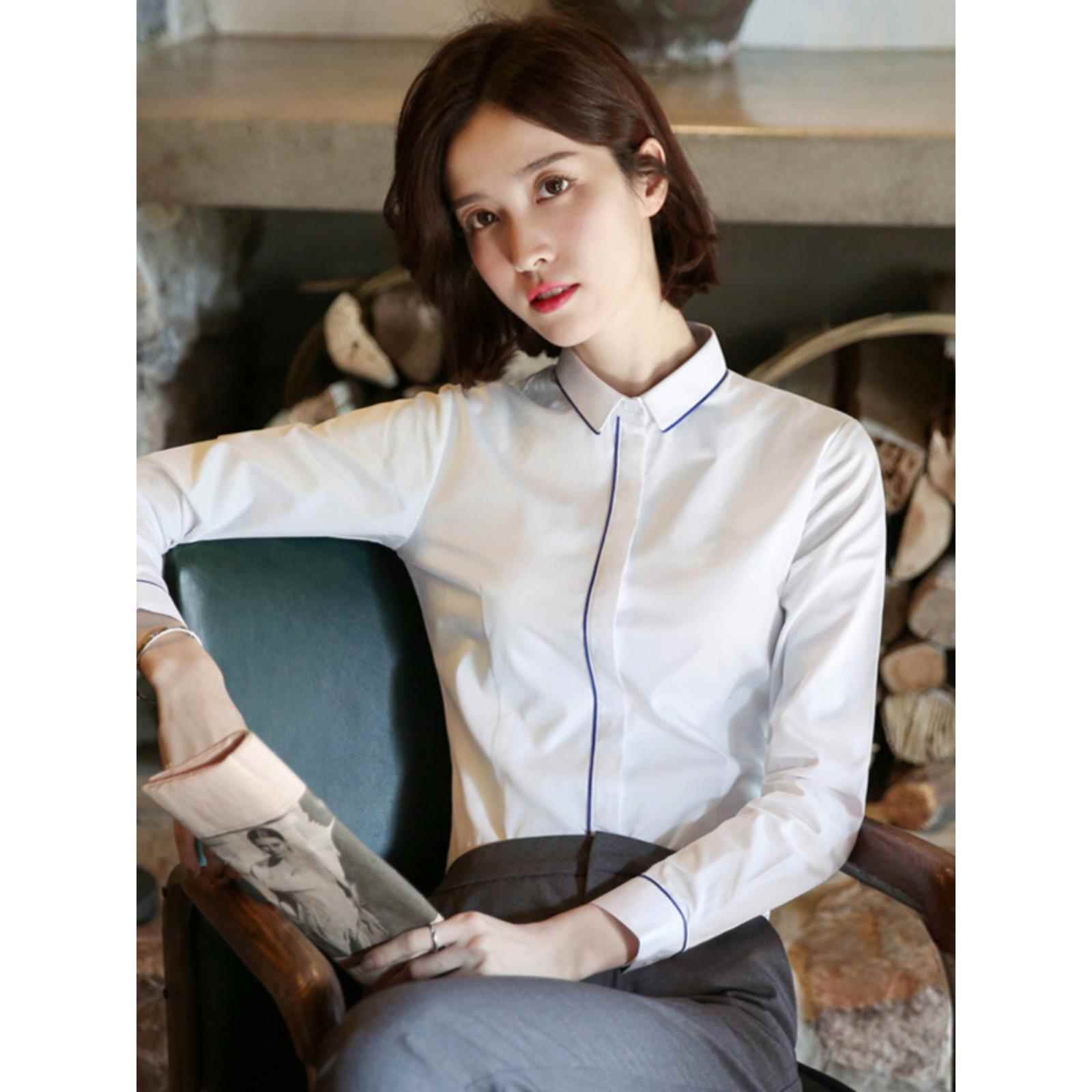 欧洲站职业装白色衬衫女春秋冬设计感小众2025年新款韩版长袖上衣