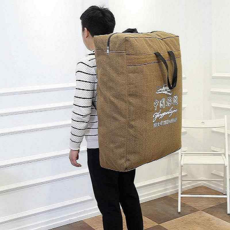 特大号手提行李搬运袋帆布加厚双肩包男女大容量打包袋棉被收纳袋