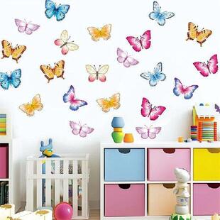 Wall Stick 10Pcs Butterfly Peel And Watercolor set Stickers