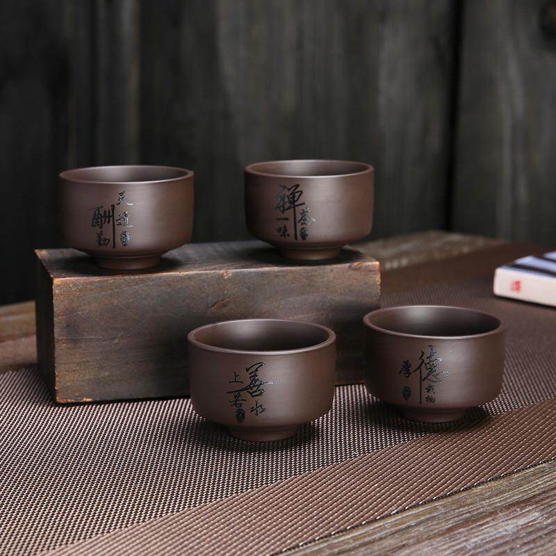 。工夫茶怀紫砂功夫茶杯品茗杯 泡茶小碗茶盏哥窑茶具窑变喝茶