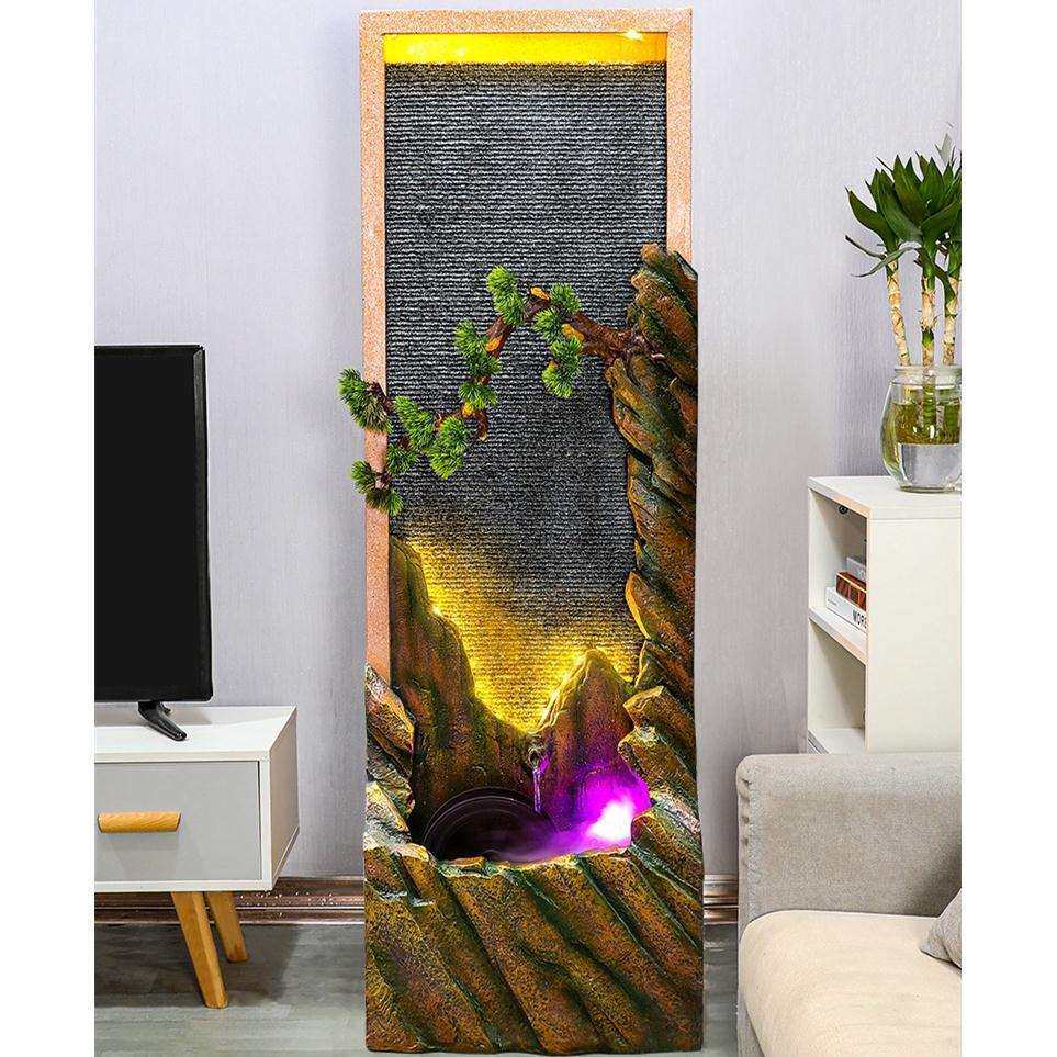 假山流水喷泉家居室内装饰品客厅玄关办公室景观电视柜旁落地摆件