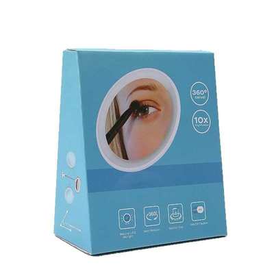 度旋转浴室化妆镜镜子带灯吸盘化妆免发光剃须打孔360放大led