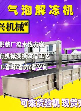 叶类供应生产厂家清洗解冻机流水线气泡机佳兴解冻海鲜鸡爪肉类