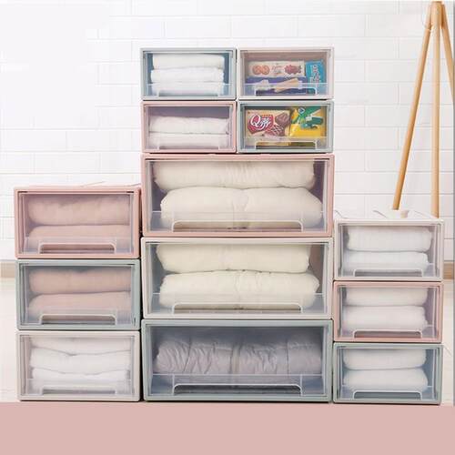 Clothes storage box drawer type plastic quilt storage